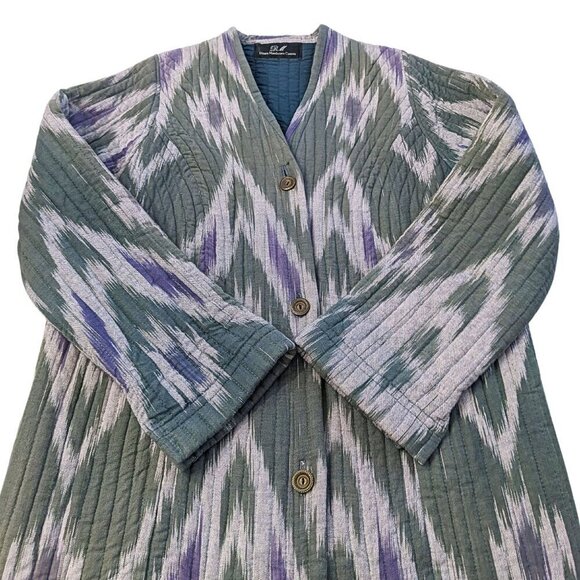 DINARA MAMBETOVA Central Asian Couture Handmade Uzbek Ikat Chapan Size L - Picture 8 of 10